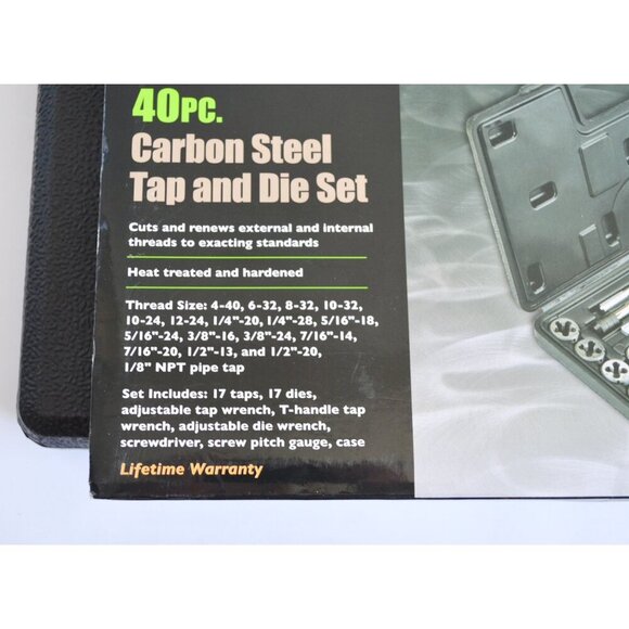 Pittsburgh Tools 40-Piece Carbon Steel Tap & Die Set #62831 SAE - Picture 3 of 5